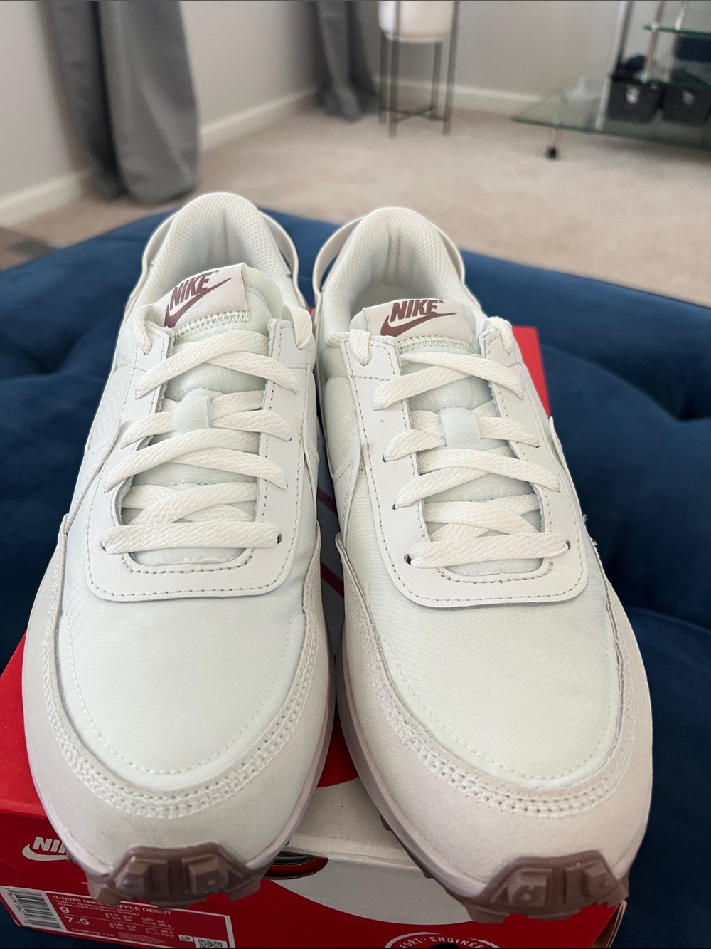 Nike Women’s White Sneakers with Light Brown Accents